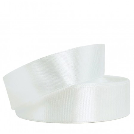 Лента атласная 10мм*25ярд - Белый теплый