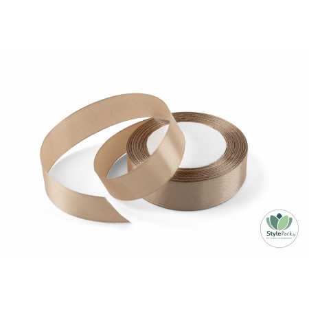 Лента атласная 10мм*25ярд - Кофе с молоком