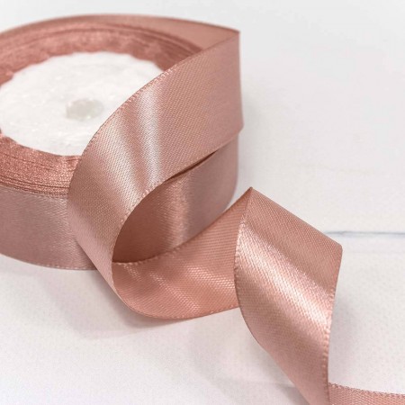 Лента атласная 25мм*25ярд - Грязно розовый