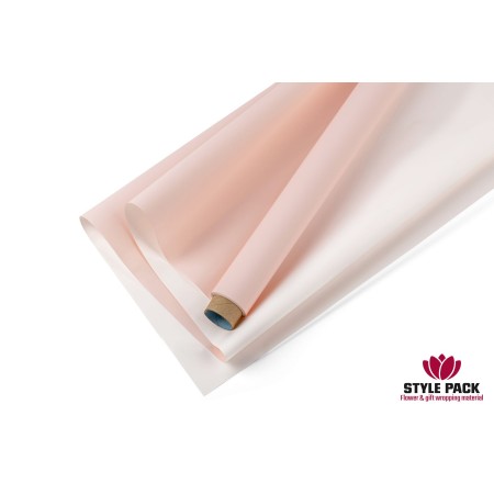 Упаковка "DUOMATT" 50см*10м - Нежно-розовый / Белый