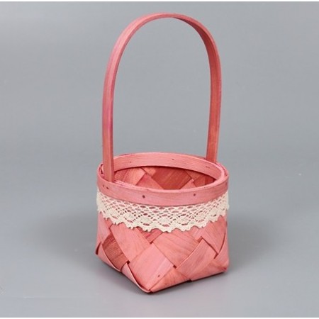 Корзина круглая ива 23*23*10 см Белая