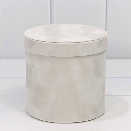 Коробка цилиндр "Бархатный" 13,5*13,5см Белая