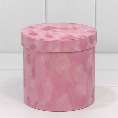 Коробка цилиндр "Бархатный" 16*15см Розовый