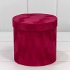 Коробка цилиндр "Бархатный" 18*17см Вишневая