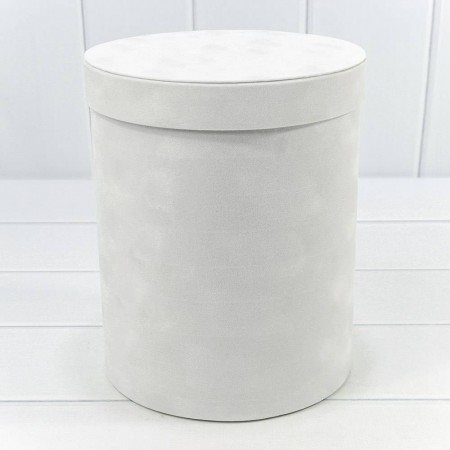 Коробка цилиндр "Бархатный" 11*15,5см Белая