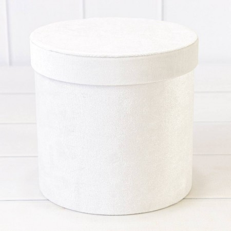 Коробка цилиндр "Бархат" 18*17,7см Белая