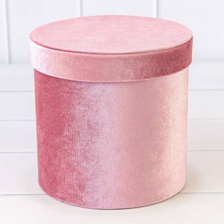 Коробка цилиндр "Бархат" 18*17,7см Лиловая