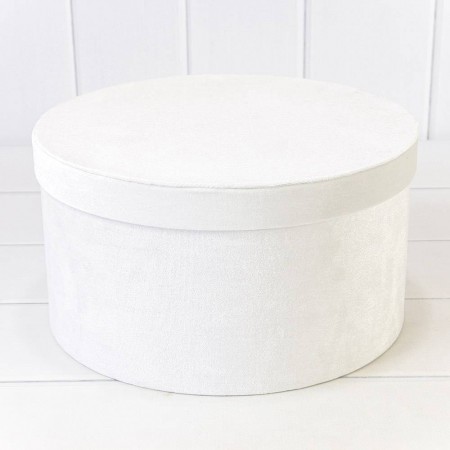 Коробка цилиндр "Бархат" 24,3*14см Белая