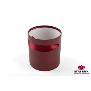 Коробка шляпная Premium Ø14см Бордовый