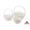 Набор корзин ива D33см, D29см, D23см, 3 шт., Белая