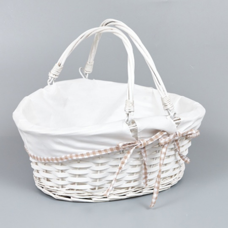 Корзина из ивы 38*34*18, овал, белый