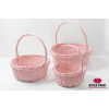 Набор корзин ива D36см, D30см, D25см, 3 шт., Розовый
