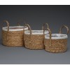 Набор корзин рогоз D30, D26, D22, 3 шт., натур./бел