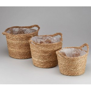 Корзины, набор (рогоз) 29*23 B24, 26*20 B20, 22*16 B16, 3шт, беленый