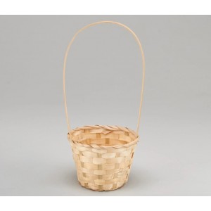 Корзина плетеная (бамбук) цвет натуральный D13xH9.5/28 см