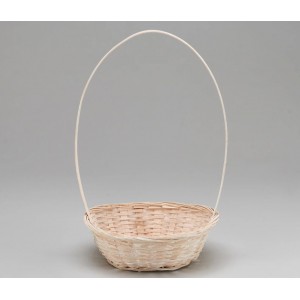 Корзина плетеная (бамбук) цвет белый D19xH5/31 см