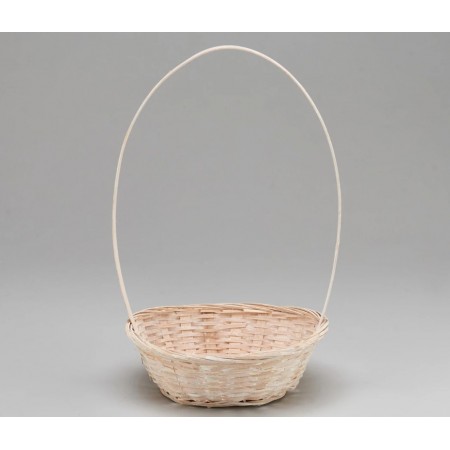 Корзина плетеная (бамбук) цвет белый D19xH5/31 см