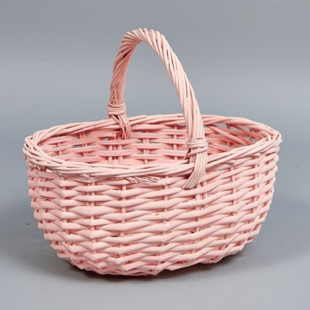 Корзина круглая ива 23*23*10 см Белая