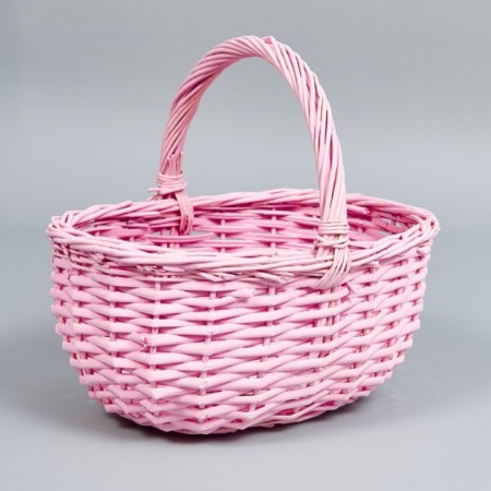 Корзина круглая ива 23*23*10 см Белая