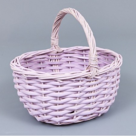 Корзина круглая ива 23*23*10 см Белая