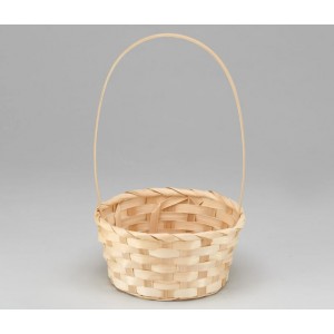 Корзина плетеная (бамбук) натуральный D26*H11*HH37см