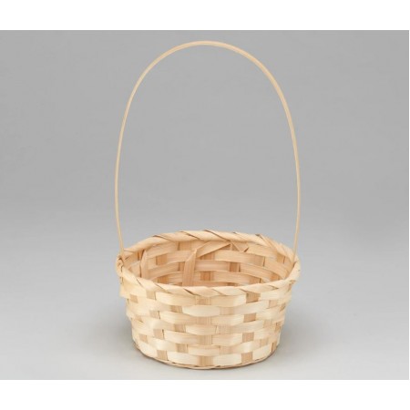 Корзина плетеная (бамбук) цвет белый D21*H10*HH34