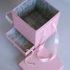 Коробка квадратная с отделение Нежно-розовая