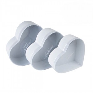 Набор коробок "Сердце" с прозр. крышкой, 3 шт., 23/20,7/18,4см, белый