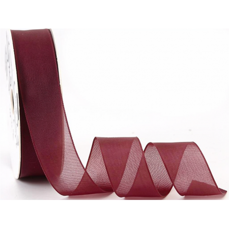 Лента декоративная "Грезы" 25мм*15ярд винный