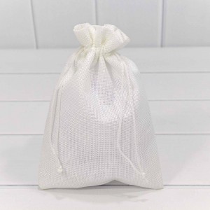 Мешочки из искусственного льна 14*20 Белый