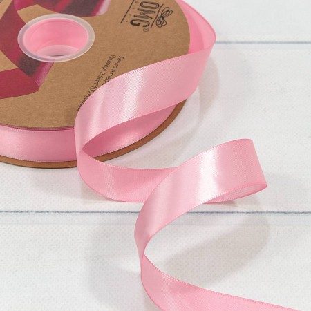 Лента полиэстер 25мм*100ярд - Нежно розовый