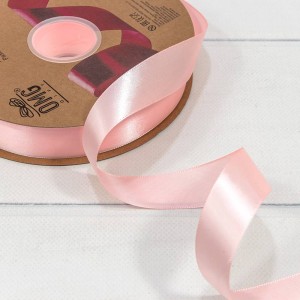 Лента полиэстер 25мм*100ярд - Бледно розовый