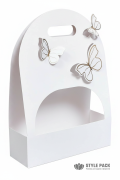 Сумочка подарочная "Butterfly" 25*9*36см белая