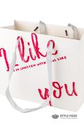 Пакет подарочный "I like you", 25*30*13см, белый