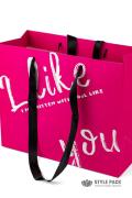 Пакет подарочный "I like you", 25*30*13см, малиновый