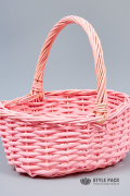 Корзина из ивы 23*19*12*23, овал, розовый