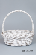 Корзина из ивы 22*15*10*26, S. овал, белый