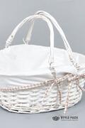 Корзина из ивы 38*34*18, овал, белый