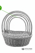 Корзина плетеная (овал), 33,5*23*12*40 см, Белый