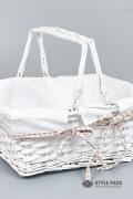 Корзина из ивы 37*29*16, прямоугольник, белый
