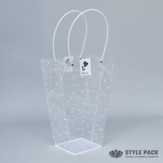 Сумочка пластиковая Горошек, 26,5*13*35см, белый