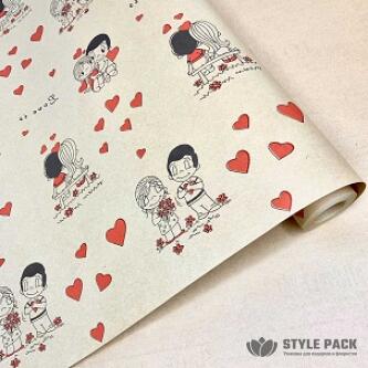 Крафт бумага "Love is..." 60см*10м