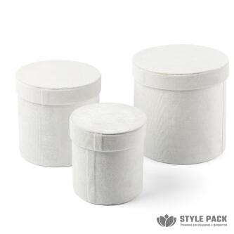 Коробки Цилиндр 12,3*12,6 "Бархат" Белый