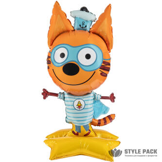 Шар 3D (48''/122 см) Фигура на подставке, Три Кота, Коржик, 1 шт. в уп.