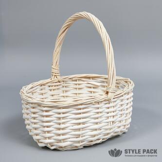 Корзина из ивы 23*19*12*23, овал, белый