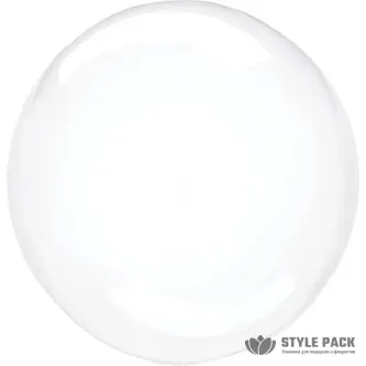 Шар (30''/76 см) Сфера, Deco Bubble (черная упаковка), Прозрачный, Кристалл, 10 шт. в уп.