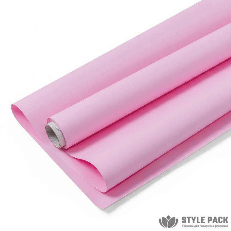 Плёнка "Satin MAX" 60см*10м*65мкм, розовый флокс