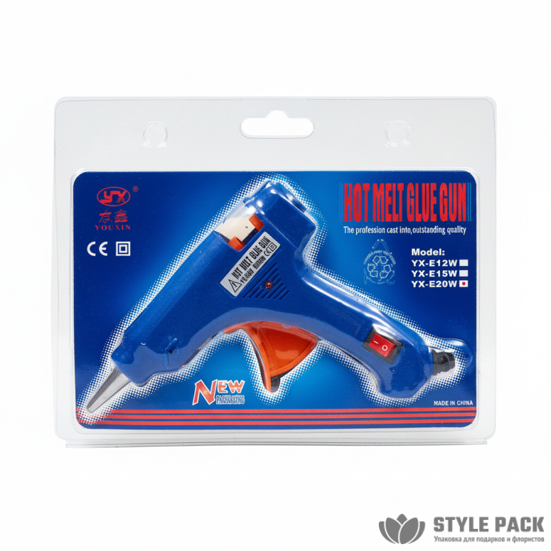 Клеевой термопистолет d 7мм мал. HOT MELT GLUE GUN с переключателем