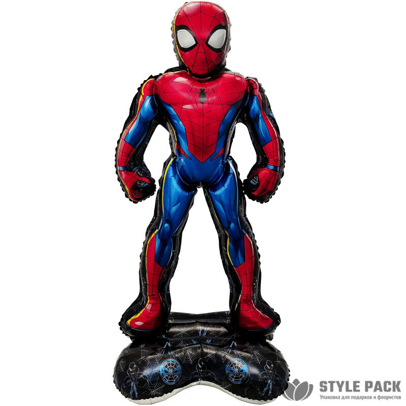 Шар 3D (59''/150 см) Фигура на подставке, Герой Паук, 1 шт. в уп.