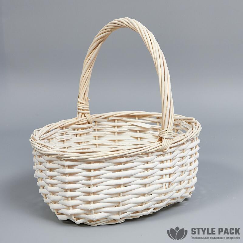 Корзина из ивы 23*19*12*23, овал, белый